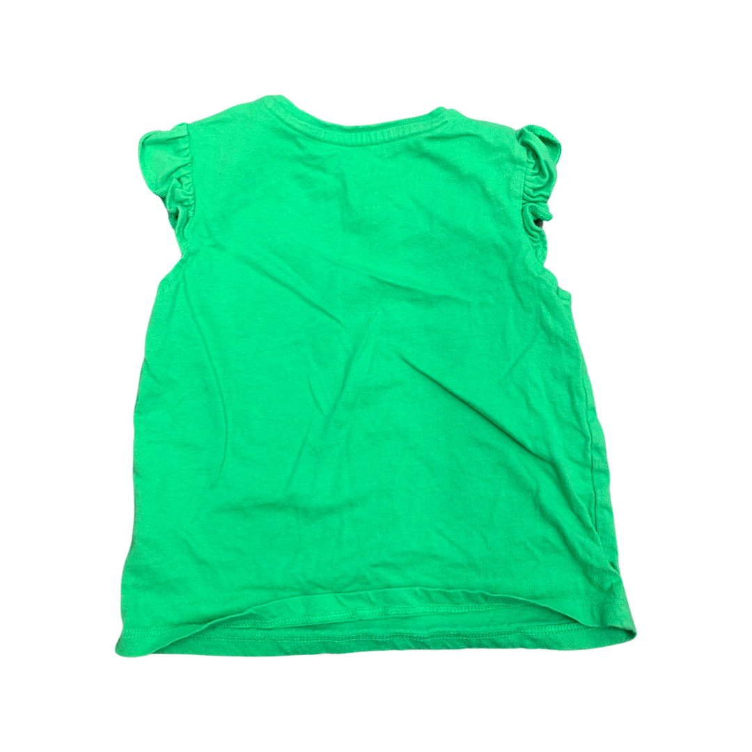 Fred&Flo Green Ruffled Sleeve T-Shirt 9-12 Months/24lbs