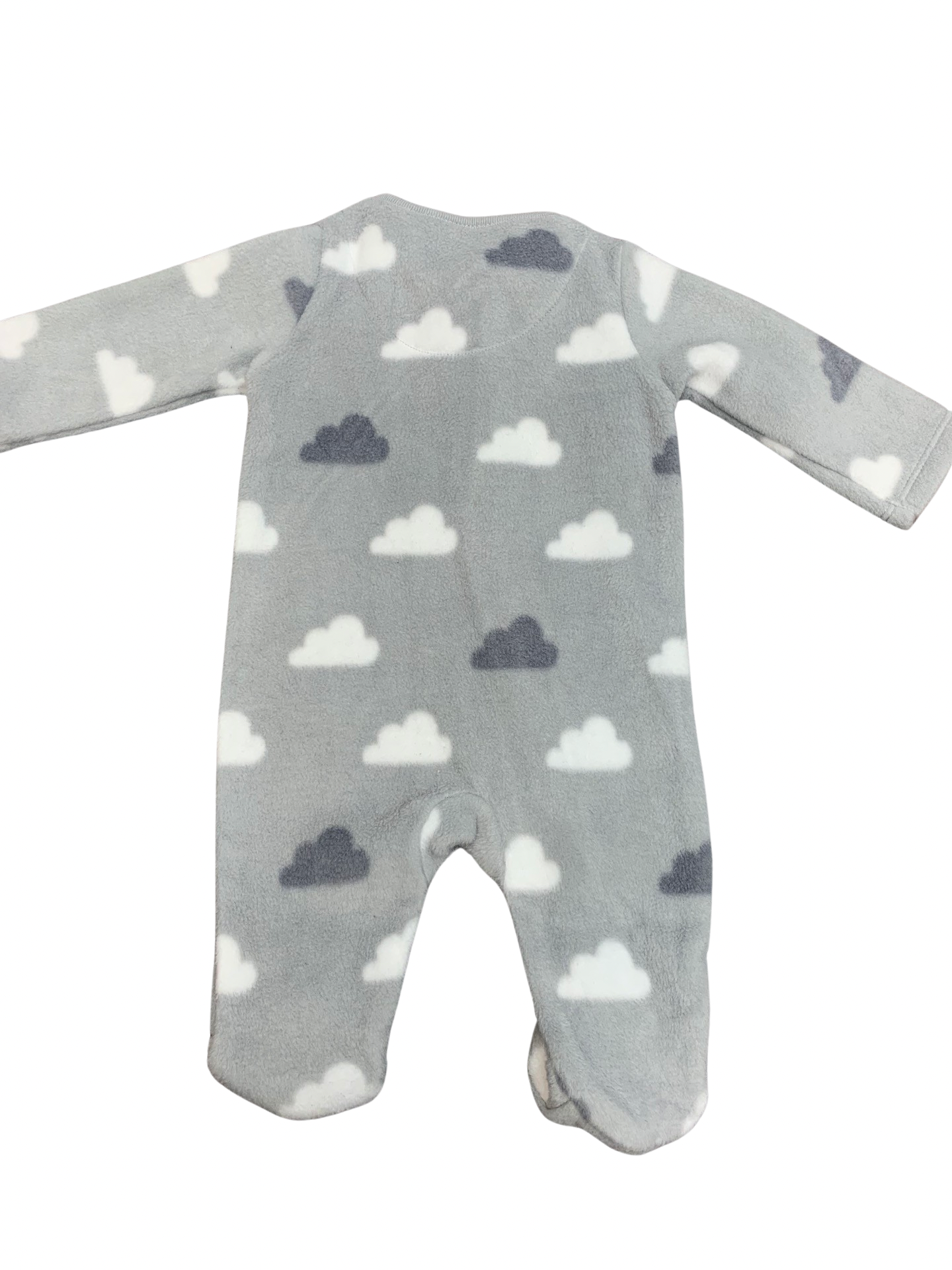 F&F Cloud Patterned Fleece Sleepsuit Up To 1 Month/10lbs
