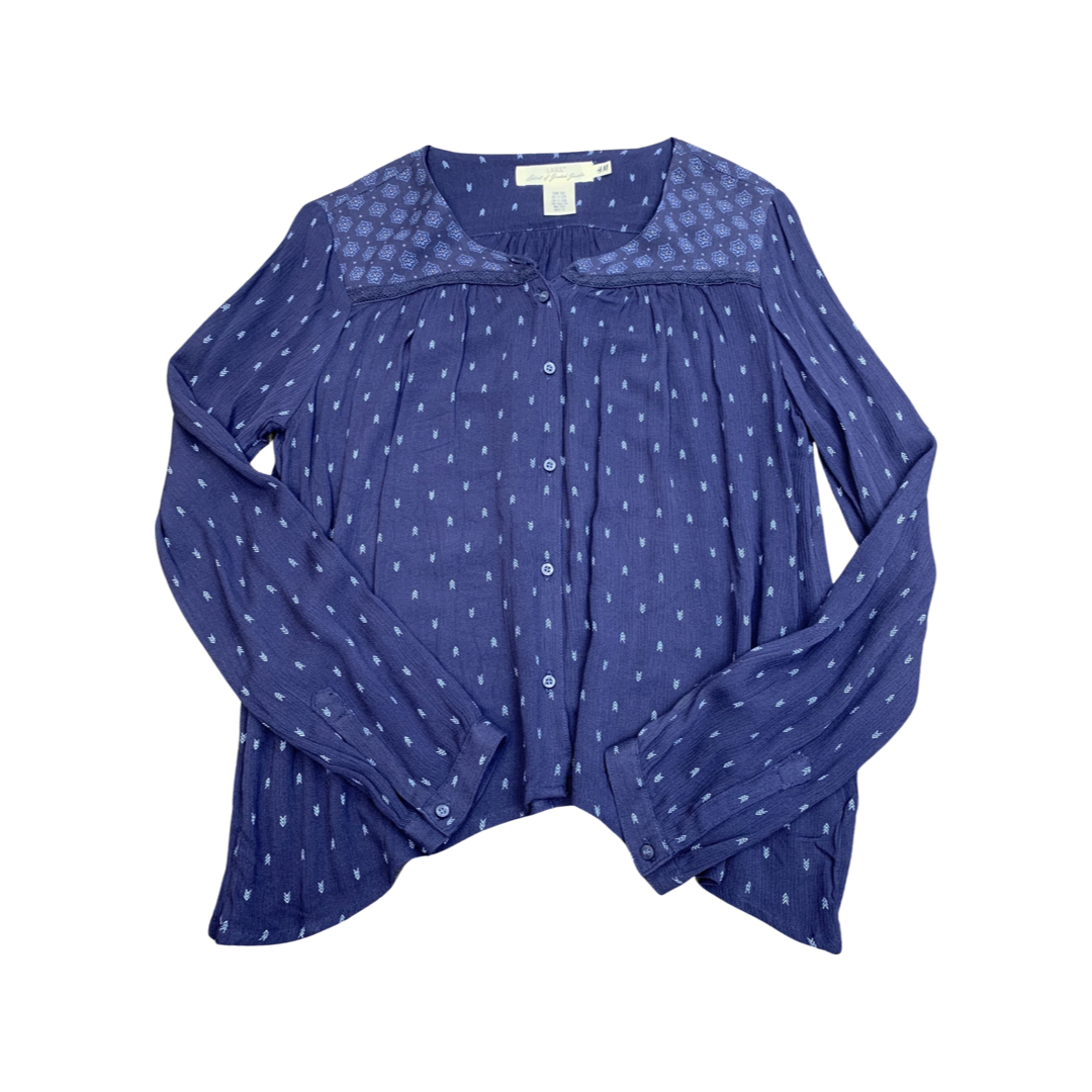 H&M Long Sleeve Patterned Blouse 11-12 Years