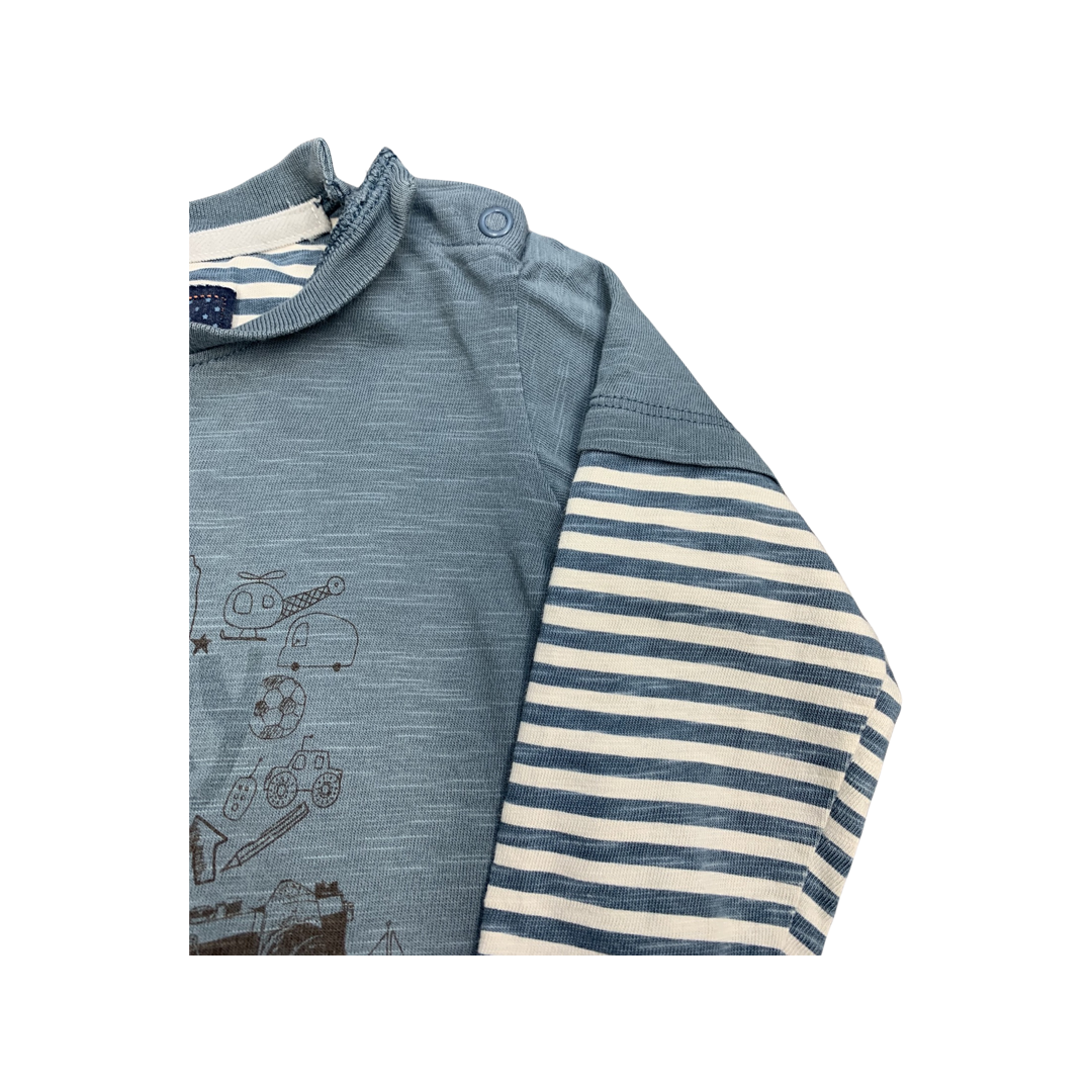 M&S 'Happy Days' Long Sleeve T Shirt 6-9 Months/20lbs