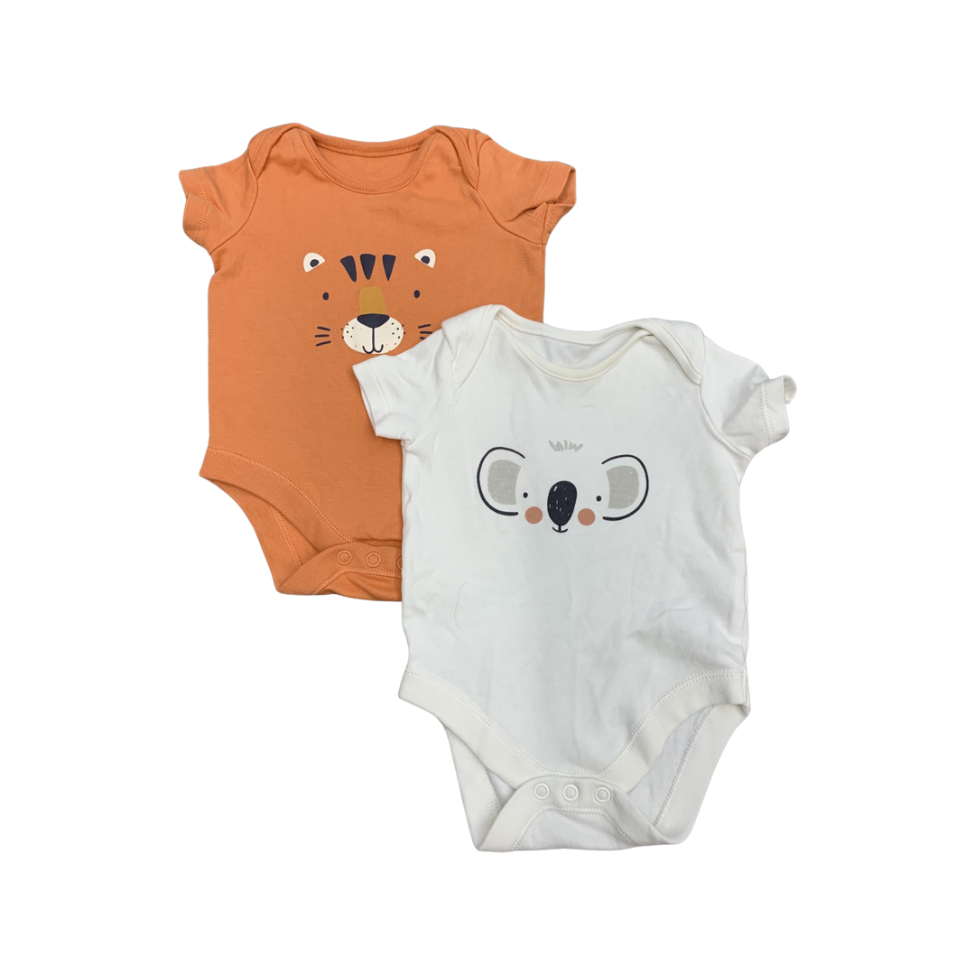 F&F  Koala And Tiger Printed Baby Grows Up To 3 Months/14.5lbs