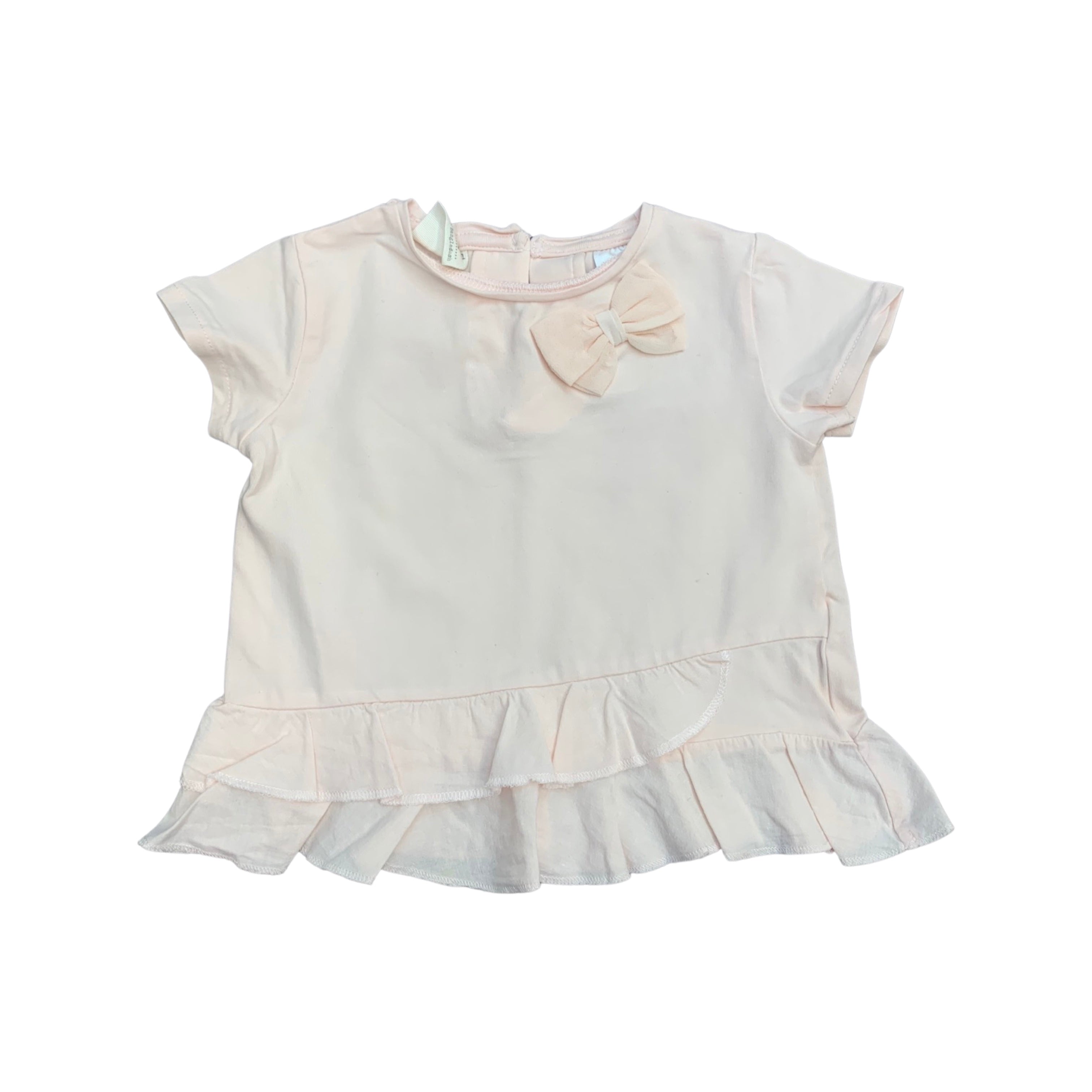 Zara Ruffle T Shirt Baby Girl 6-9 Months/74cm