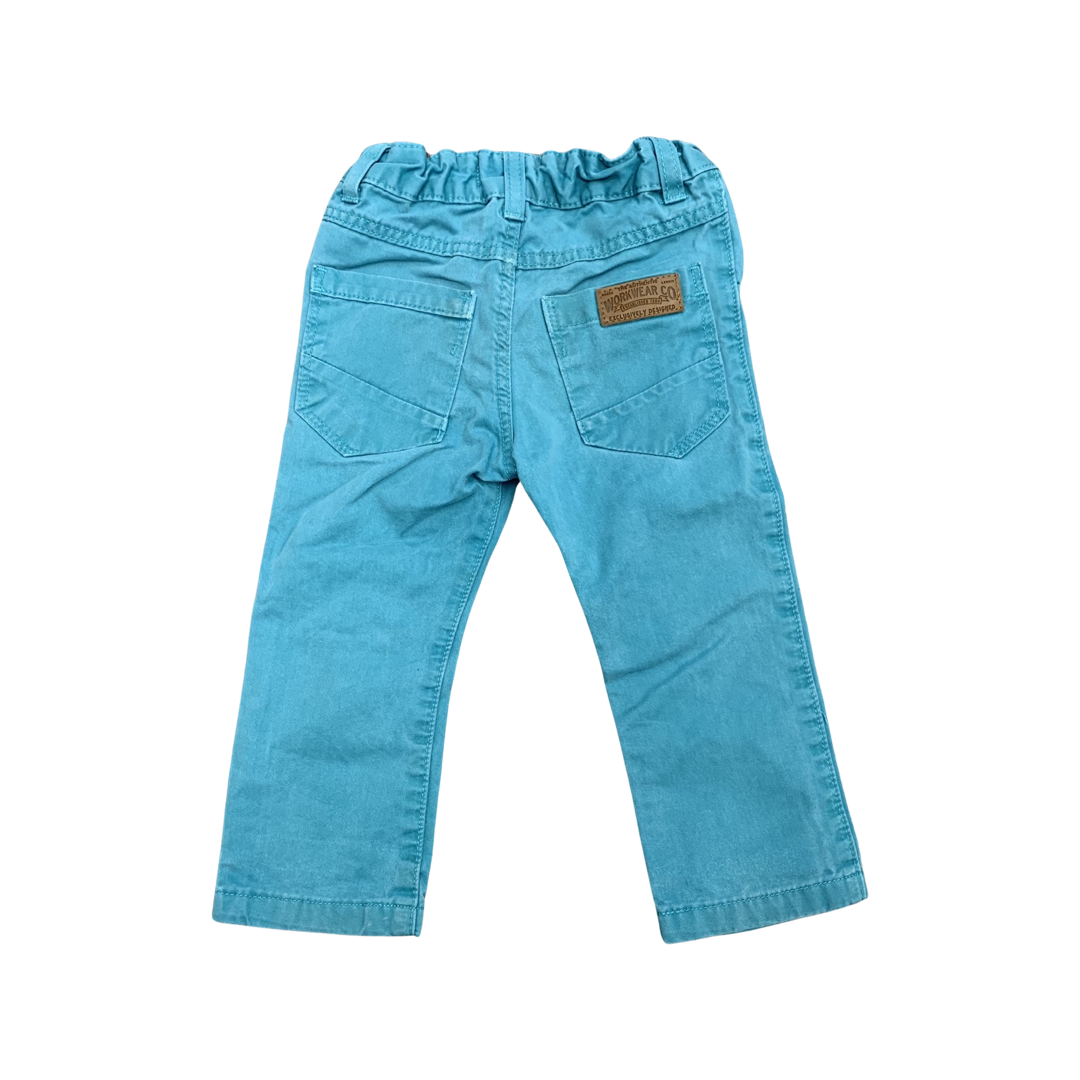 M&S Turquoise Blue Chinos 18-24 Months/90cm