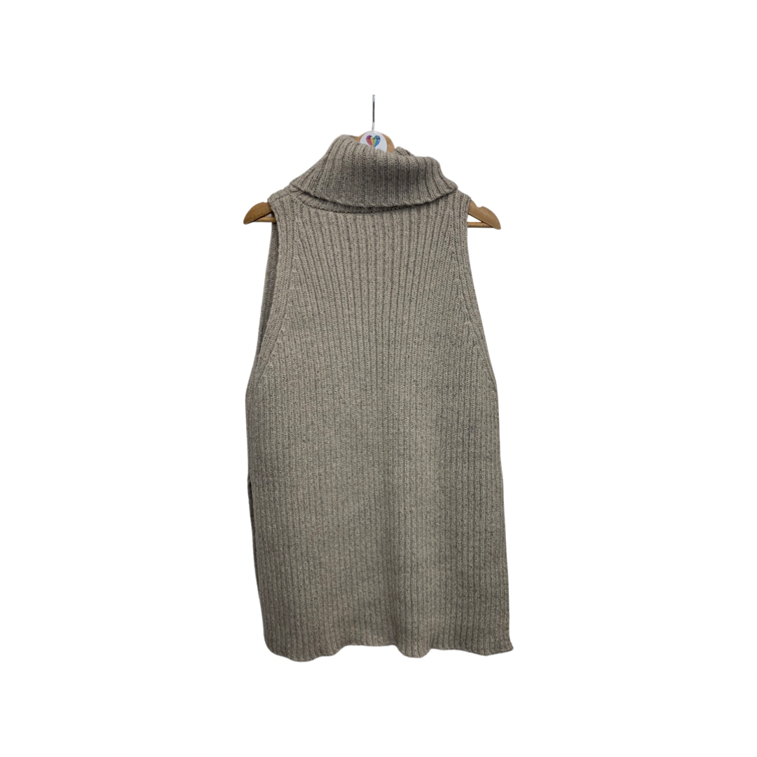 Zara Roll Neck Sleeveless Knitted Jumper Size Large