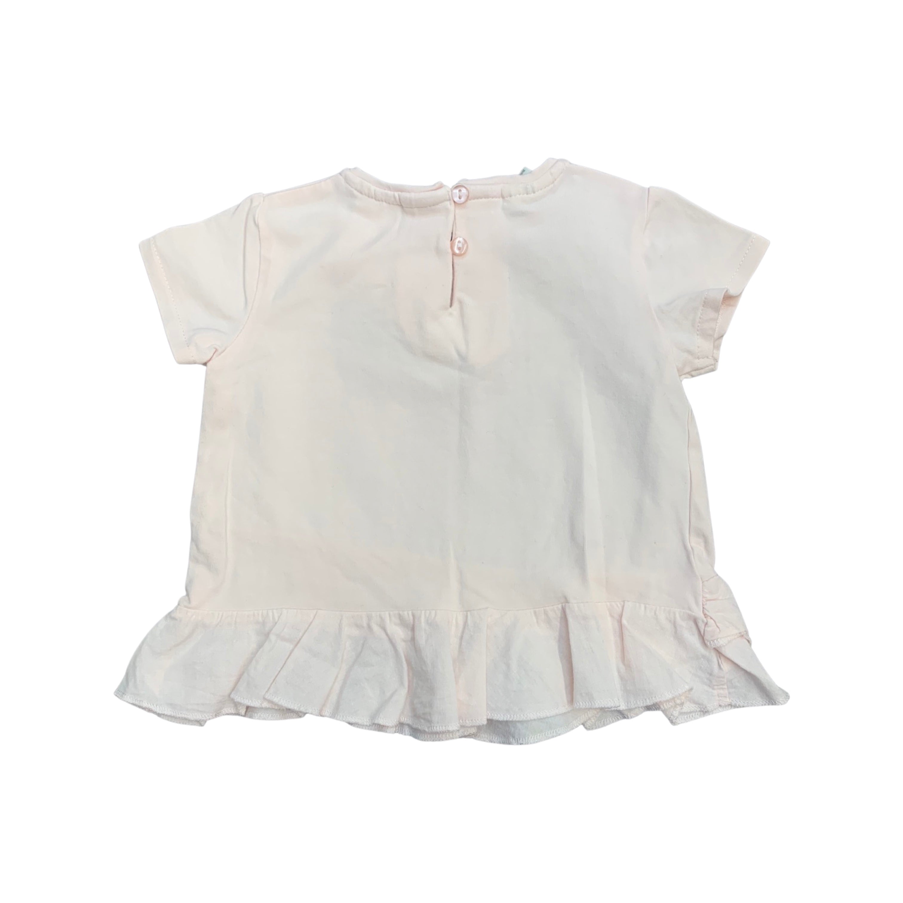 Zara Ruffle T Shirt Baby Girl 6-9 Months/74cm