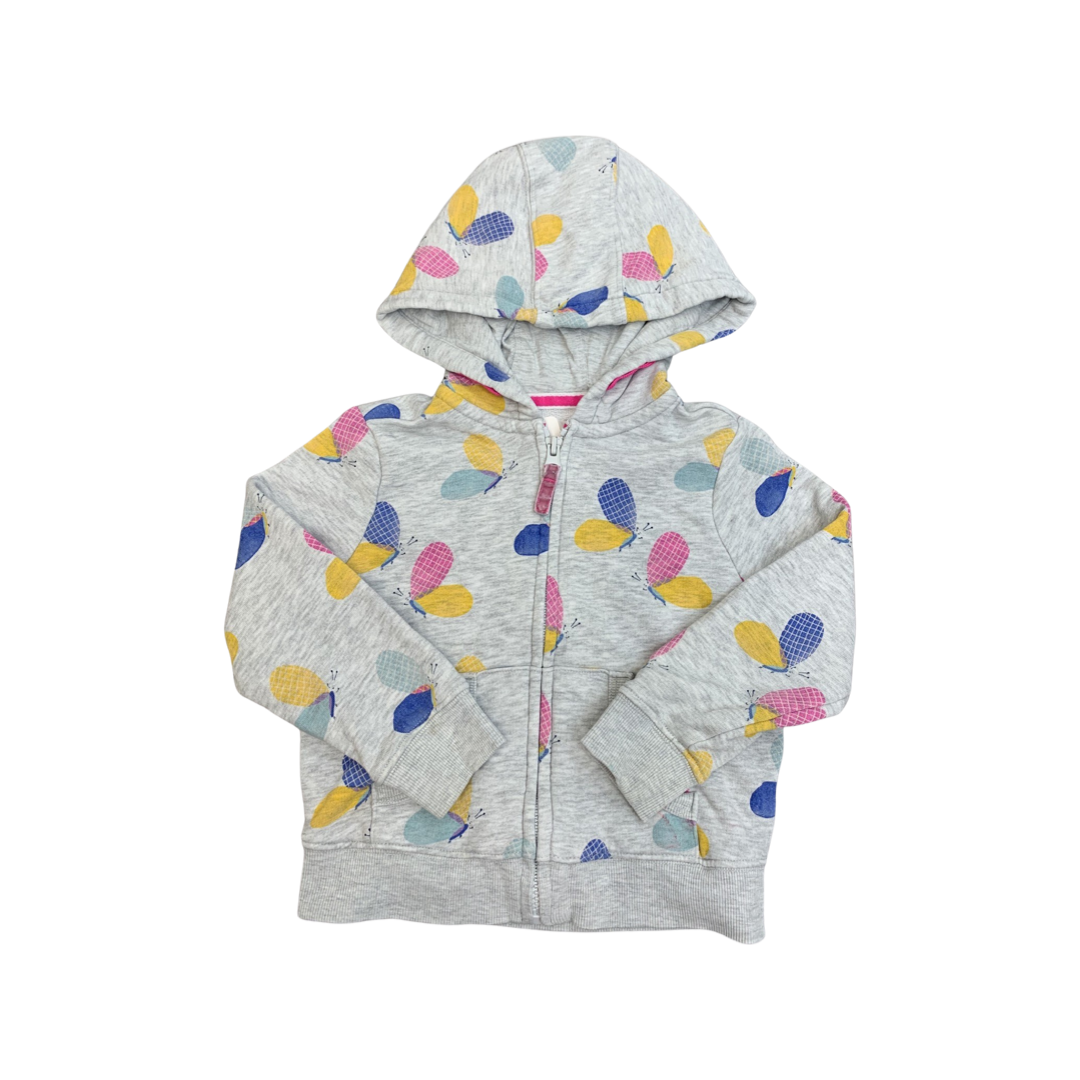 M&S Butterfly Patterned Zip Up Hoodie 3-4 Years