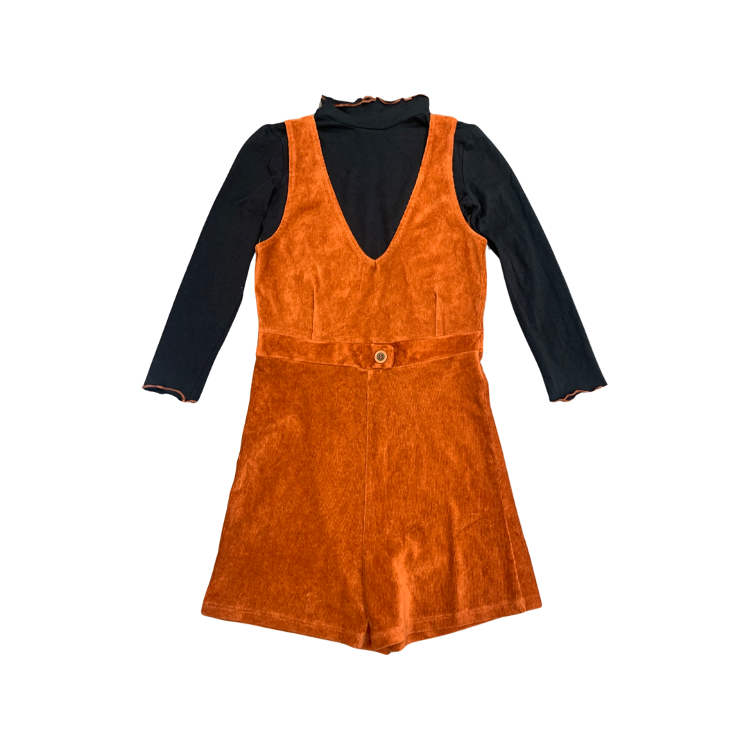 George Corduroy Pinafore Playsuit and matching Long Sleeve Top 8-9 years