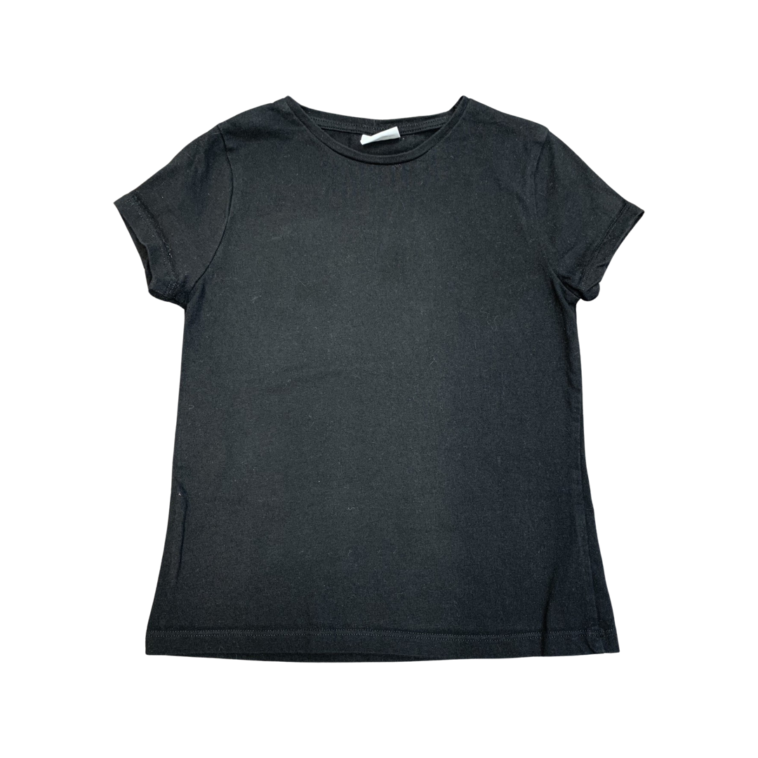 F&F Basic Black T Shirt 7-8 Years