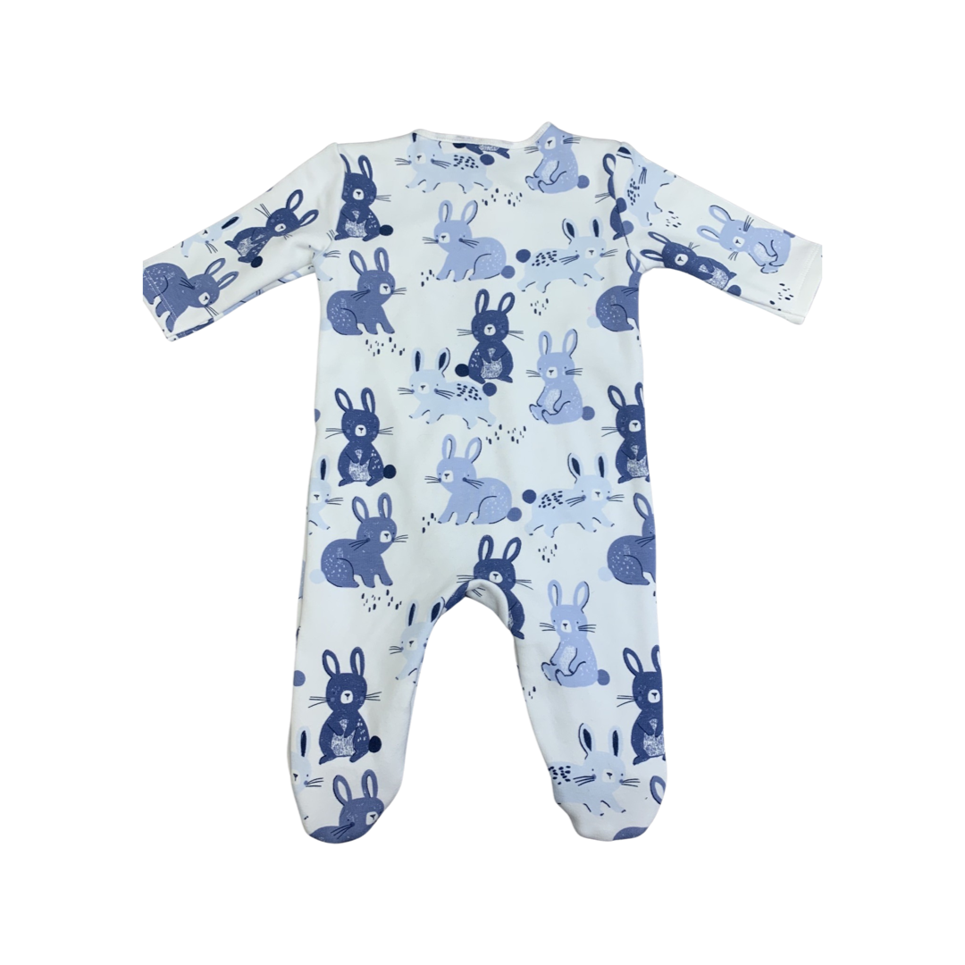 Next Fleecy Lined Bunny Patterned Sleepsuit 0-3 Months