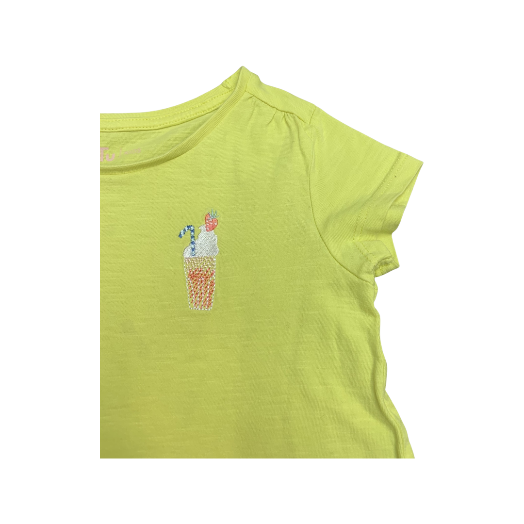 Tu YellowIcecream Embroidered T-shirt 4-5 years