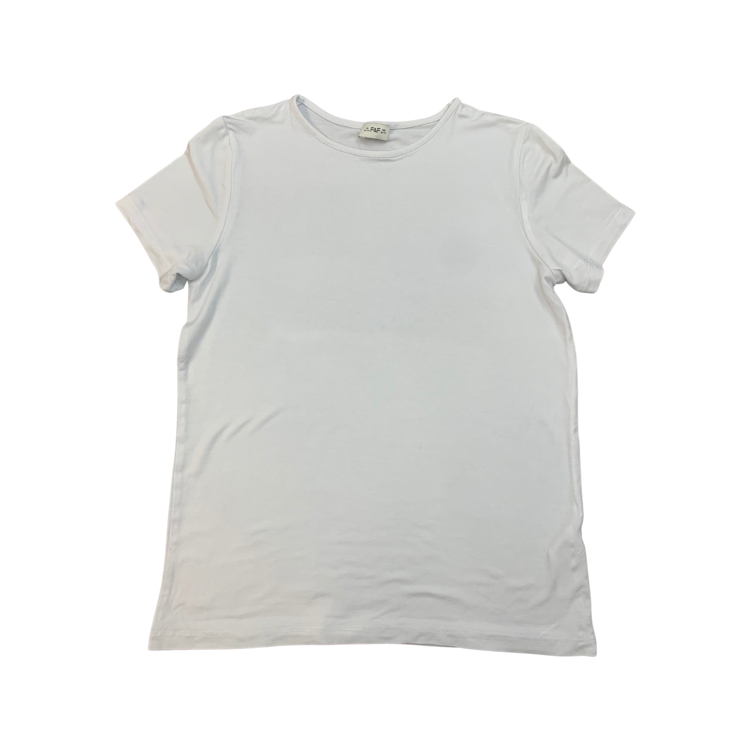 F&F Basic White T Shirt Girls 10-11 Years
