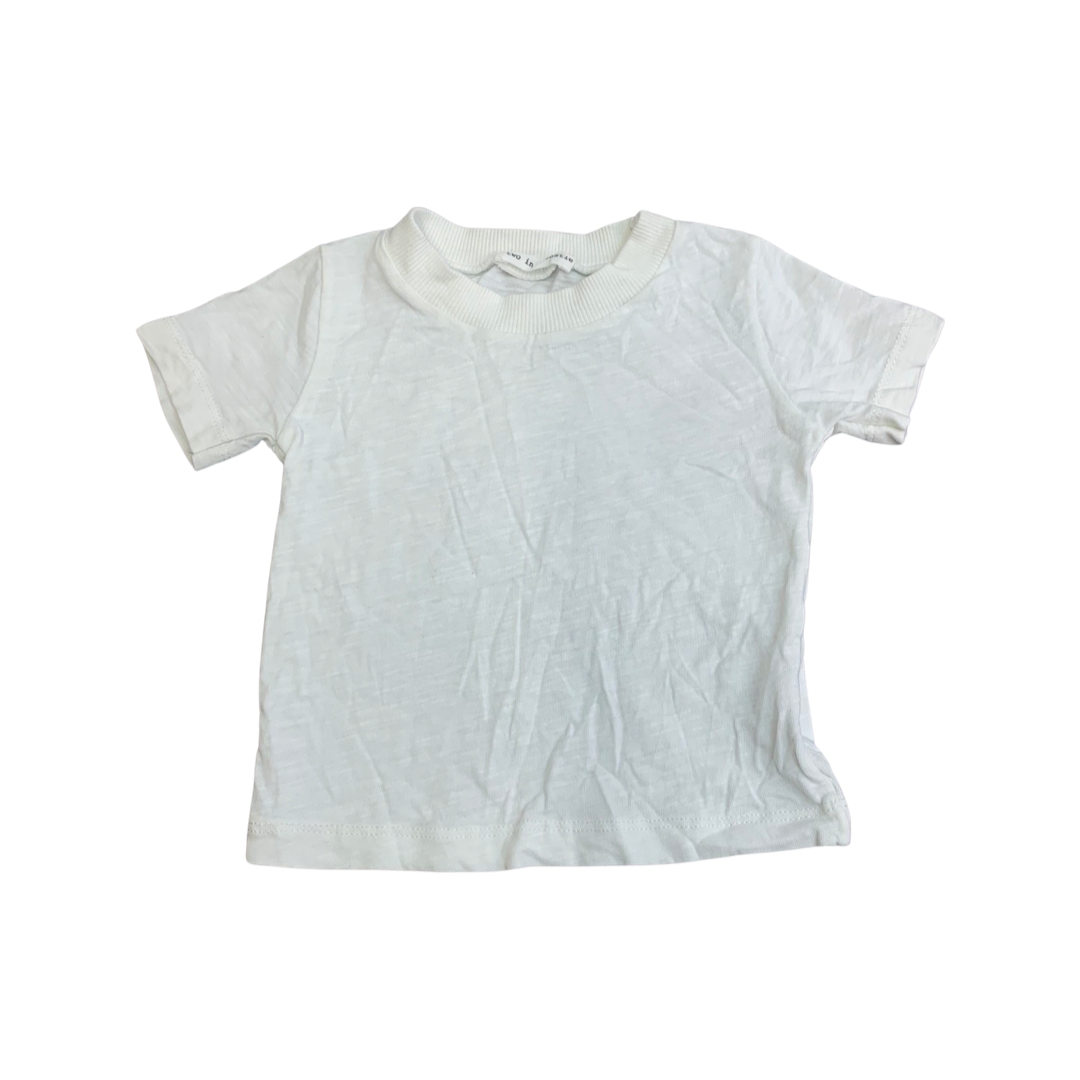 Two In A Castle Basic White T-Shirt 6-9 Months