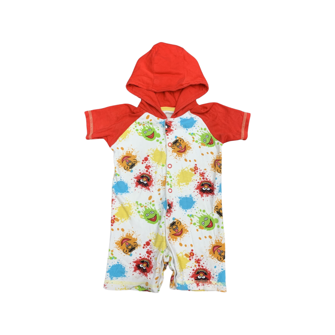 Disney At George The Muppets Hooded Romper 6-9 Months/21lbs
