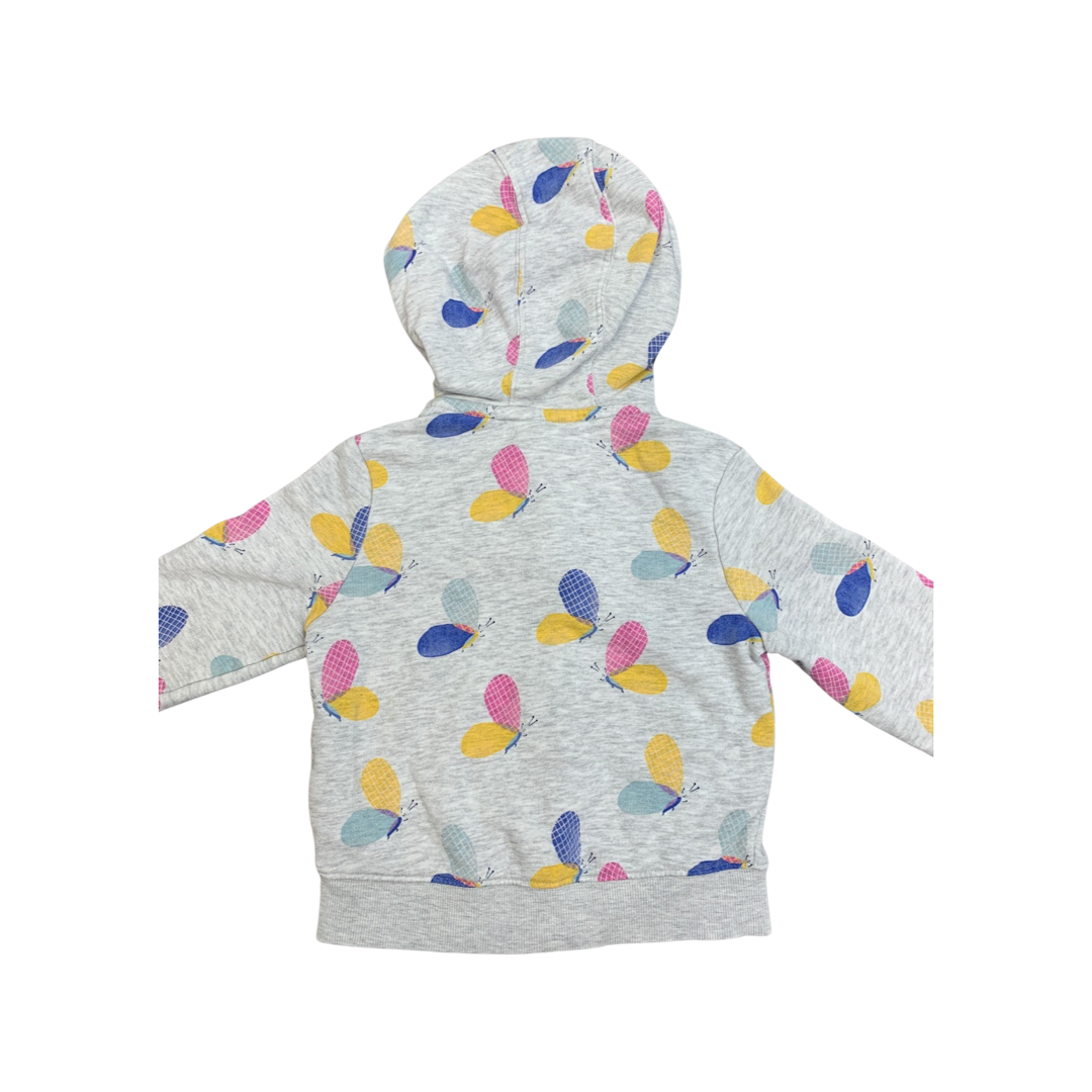M&S Butterfly Patterned Zip Up Hoodie 3-4 Years