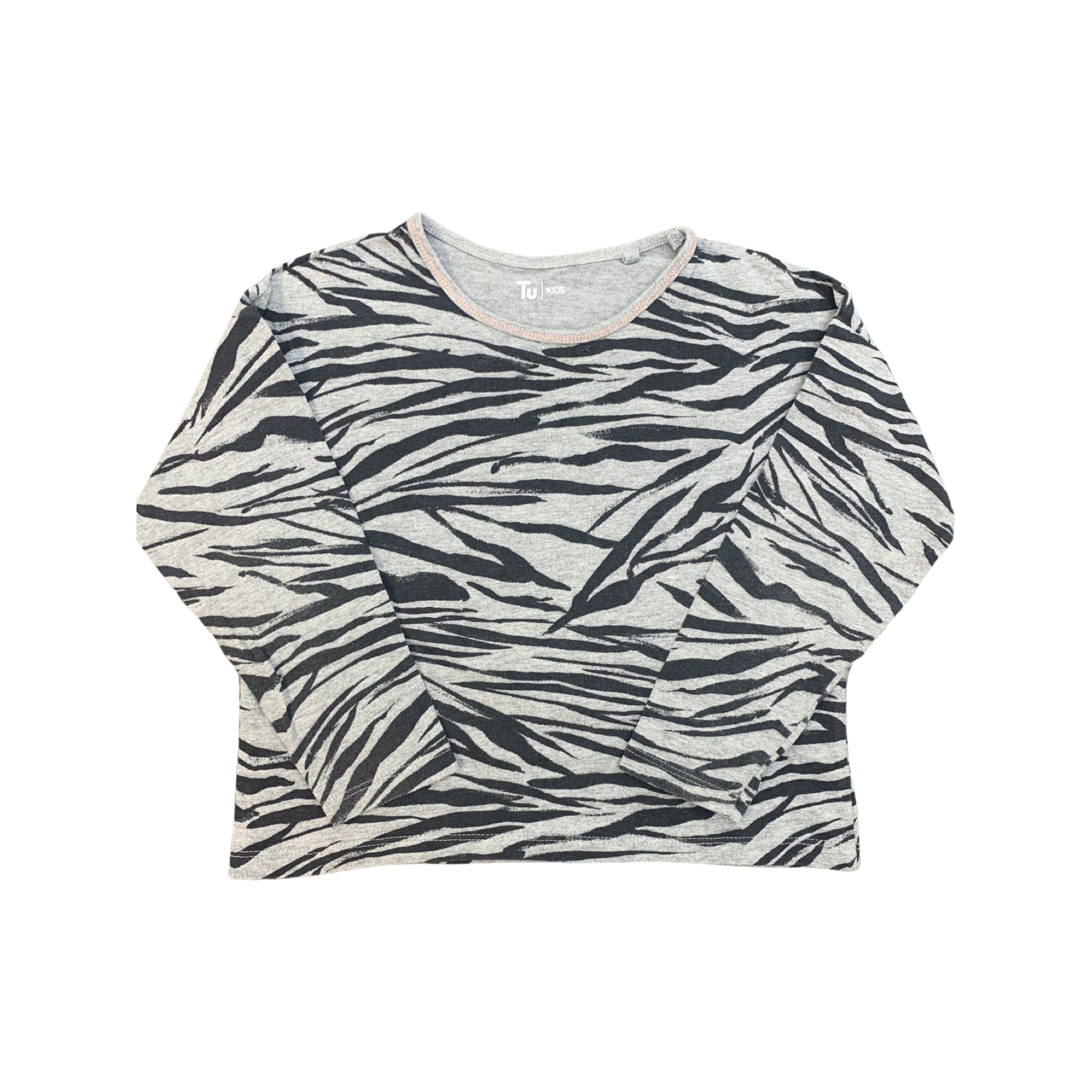 Tu Zebra Print Long Sleeve T Shirt 5 Years