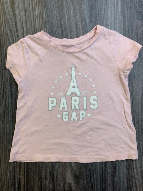 Gap Paris Vinyl Printed T Shirt Girls 2 Years